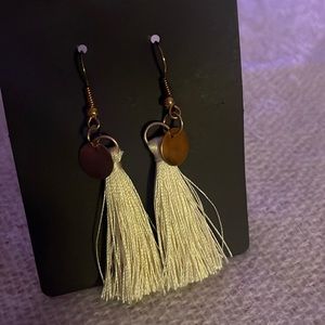 White tassel earrings